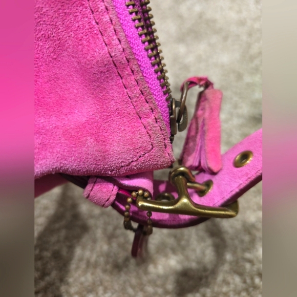 Vintage coach Hamptons Demi Suede Hobo Shoulder Baguette 7470 - Picture 5 of 6